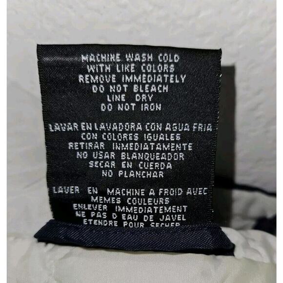 Vintage Adidas Jacket Mens L Blue Trefoil Logo Striped Full Zip Hooded Insulated - Picture 13 of 13